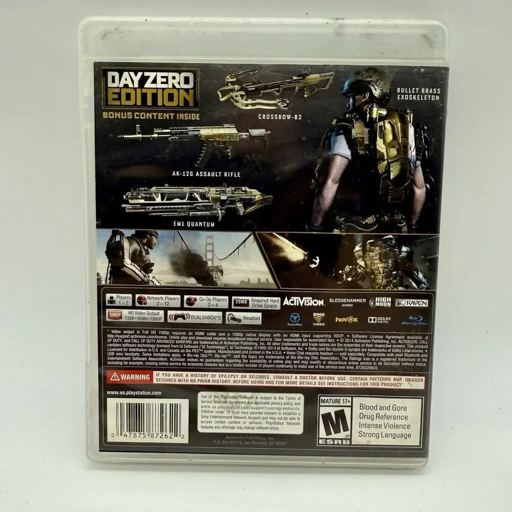 Call of Duty: Advanced Warfare Day Zero Edition Playstation 3 Game & Case Tested